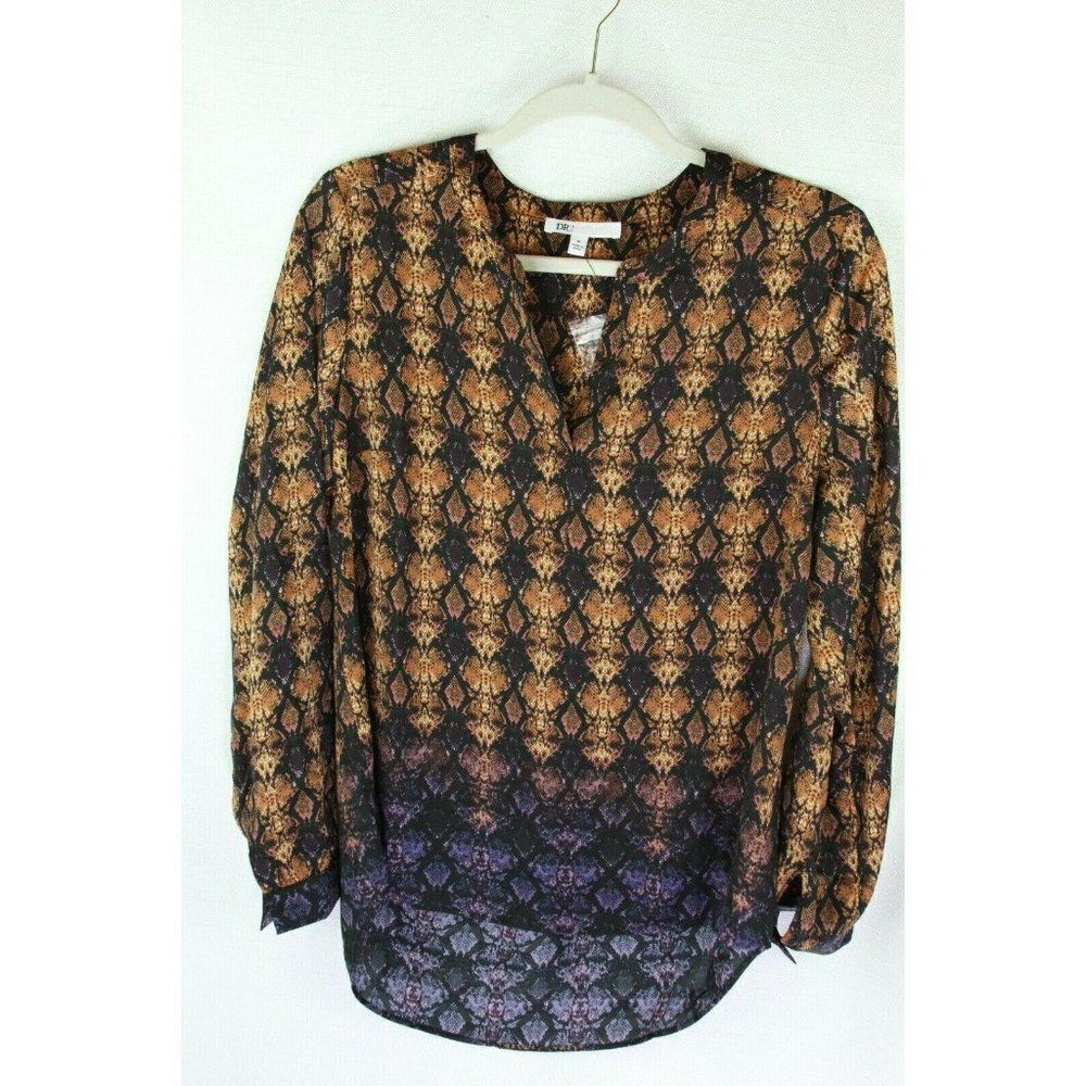 DR2 Gold Top Women's Size Medium Animal Print